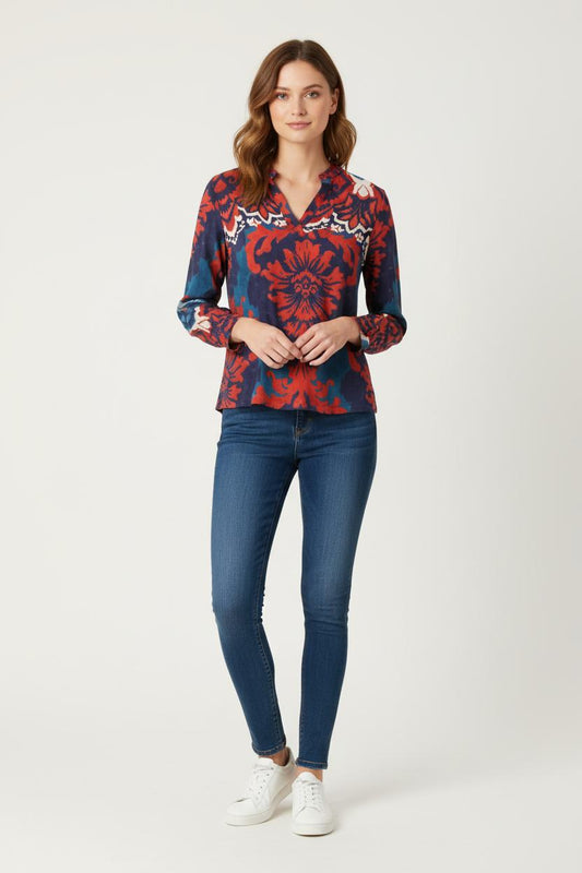 Blouse Rouge et Bleu - Taille L/40