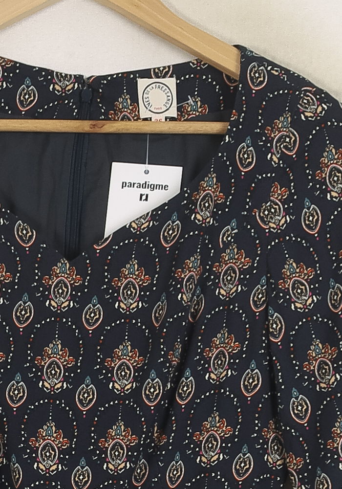 Robe Midi Bleue et Marron - Taille S/36