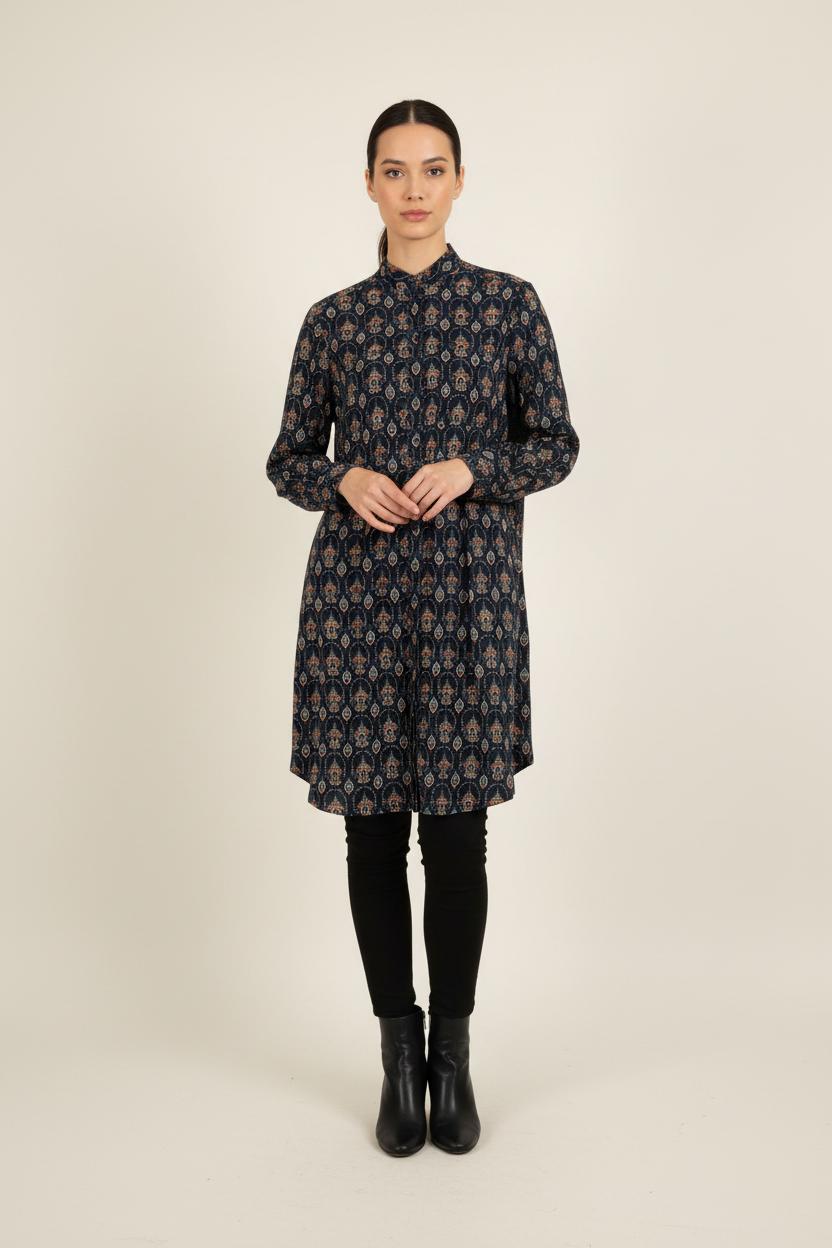 Robe Chemise Bleue et Orange - Taille S/36