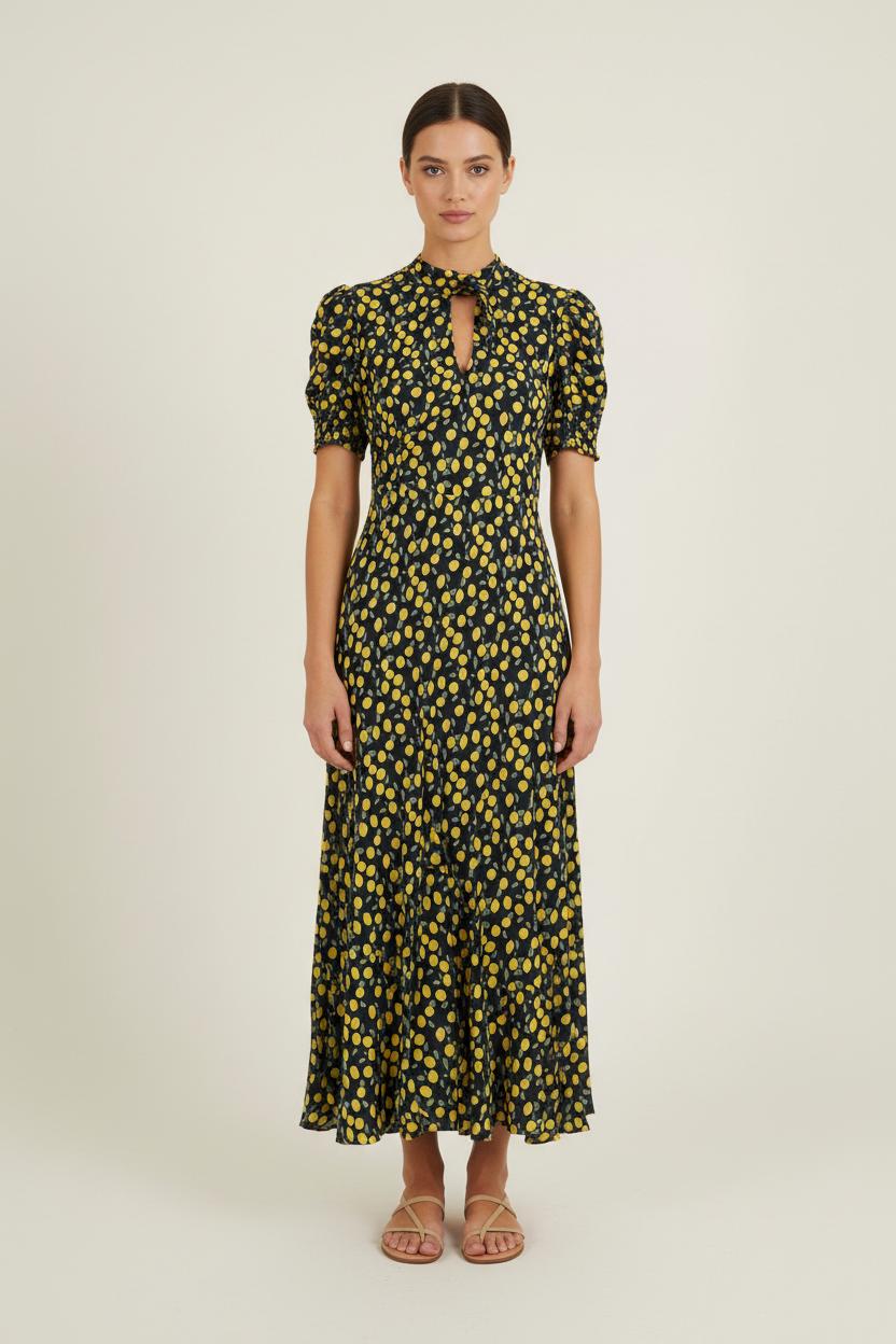 Robe Longue Bleue et Jaune - Taille S/36