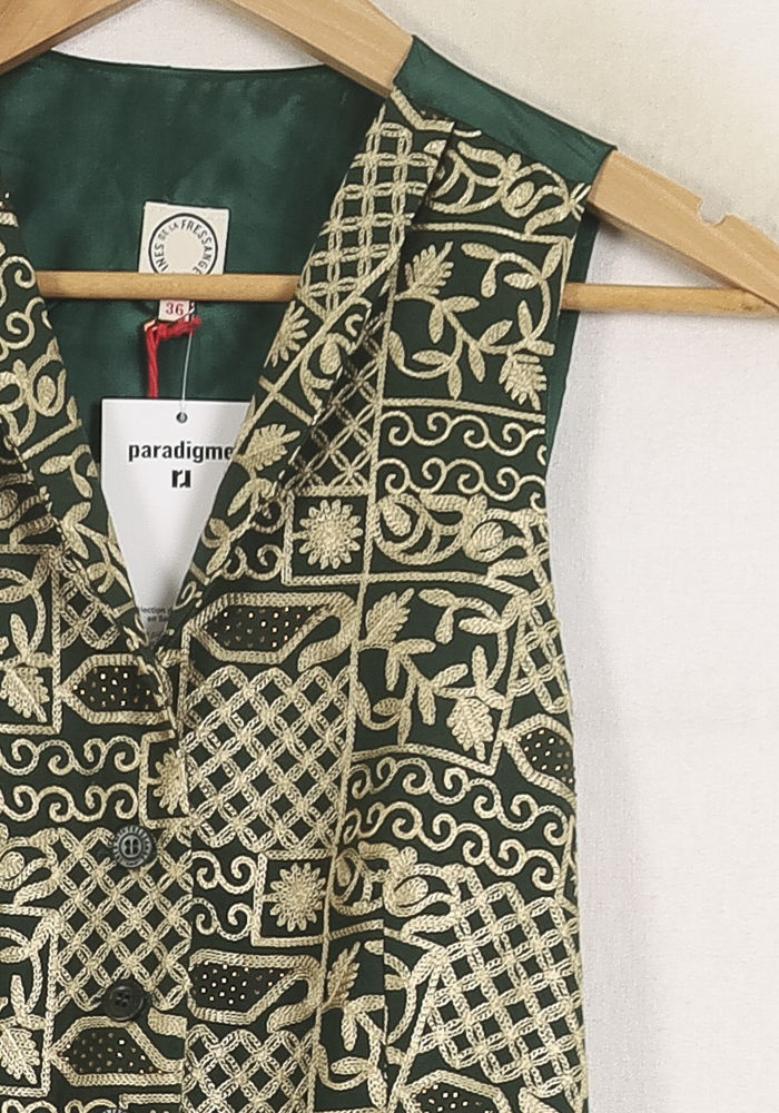 Gilet Vert et Beige - Taille S/36