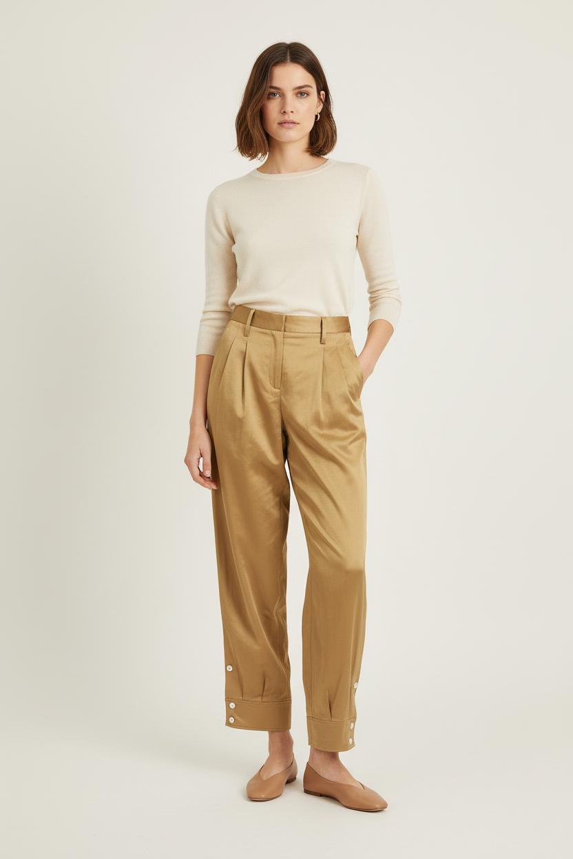 Pantalon Large Or - Taille S/36