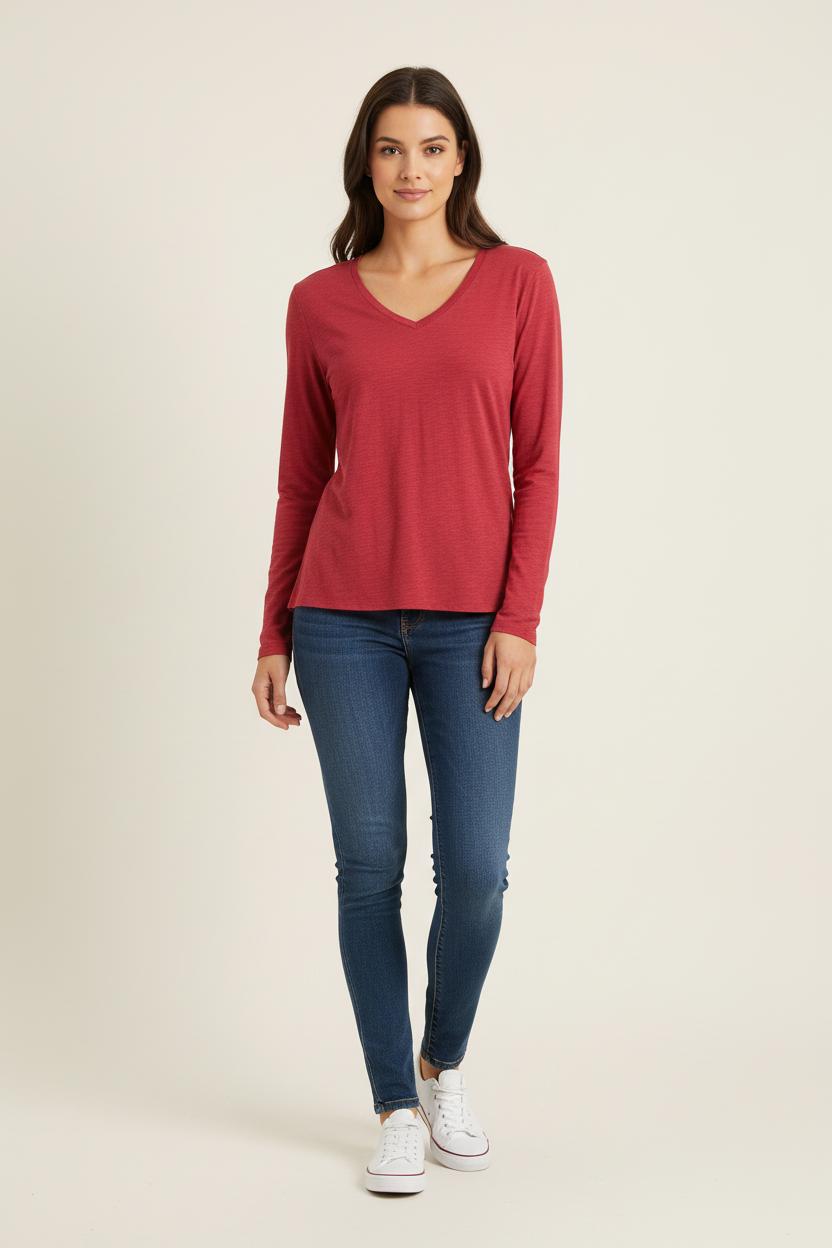 Tee-shirt Manches Longues Bordeaux - Taille S/36