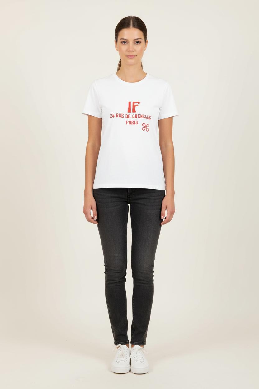 Tee-shirt Blanc et Rouge - Taille S/36