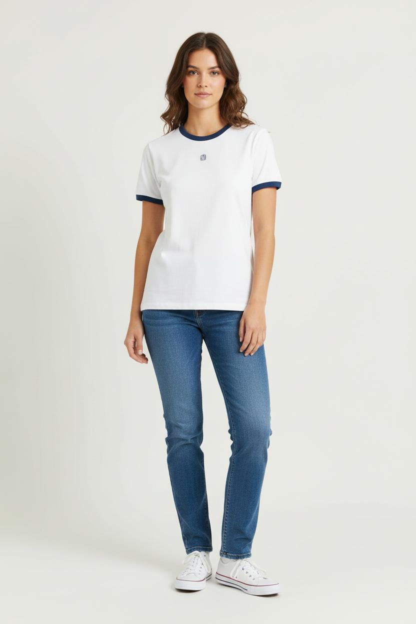Tee-shirt Blanc et Bleu - Taille S/36