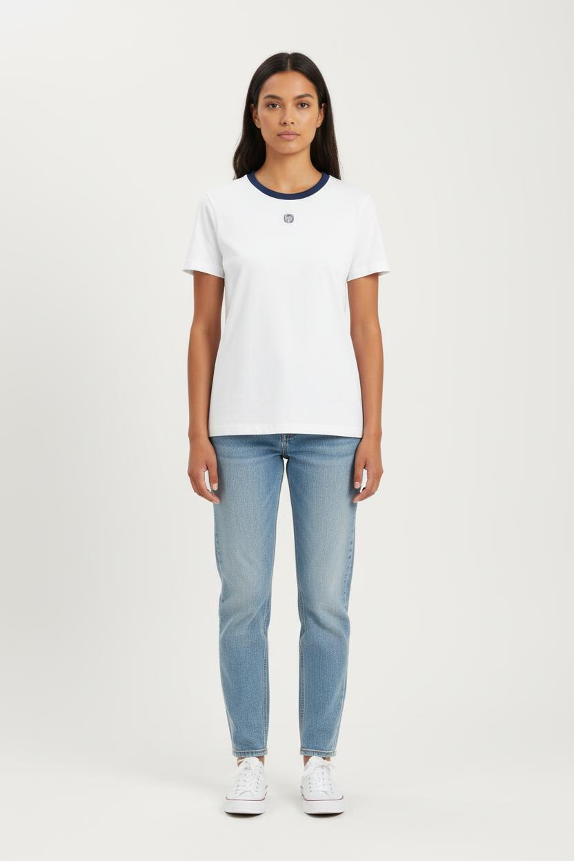 Tee-shirt Blanc et Bleu - Taille S/36