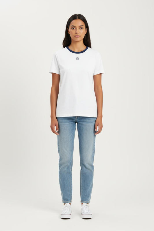 Tee-shirt Blanc et Bleu - Taille S/36