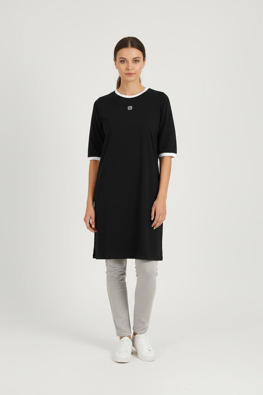 Robe T-shirt Noire et Blanche - Taille S/36