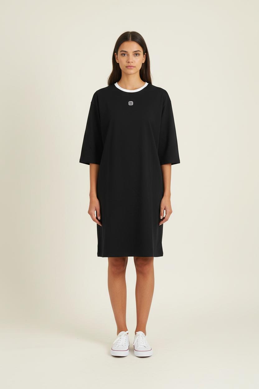 Robe T-shirt Noire et Blanche - Taille S/36