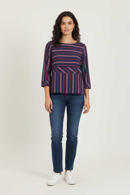 Blouse Bleu et Rouge - Taille S/36