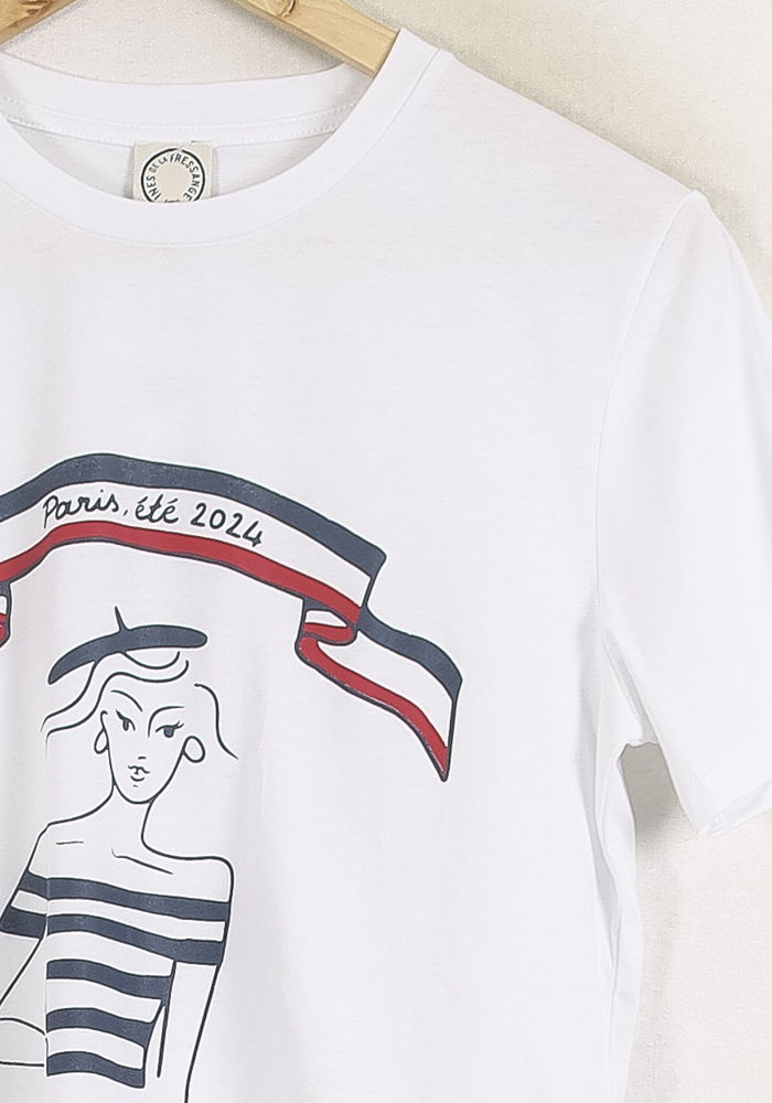 Tee-shirt Blanc et Bleu - Taille S/36