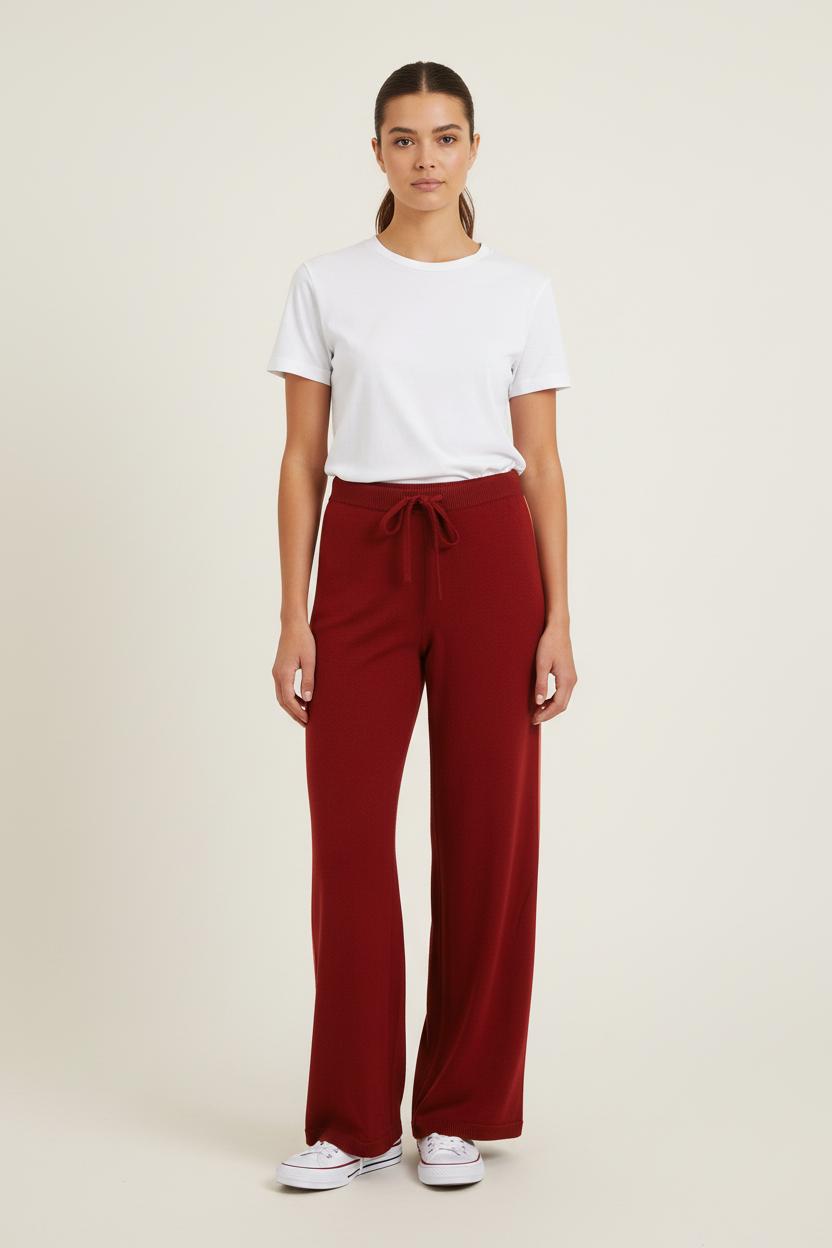 Pantalon Large Bordeaux - Taille S/36