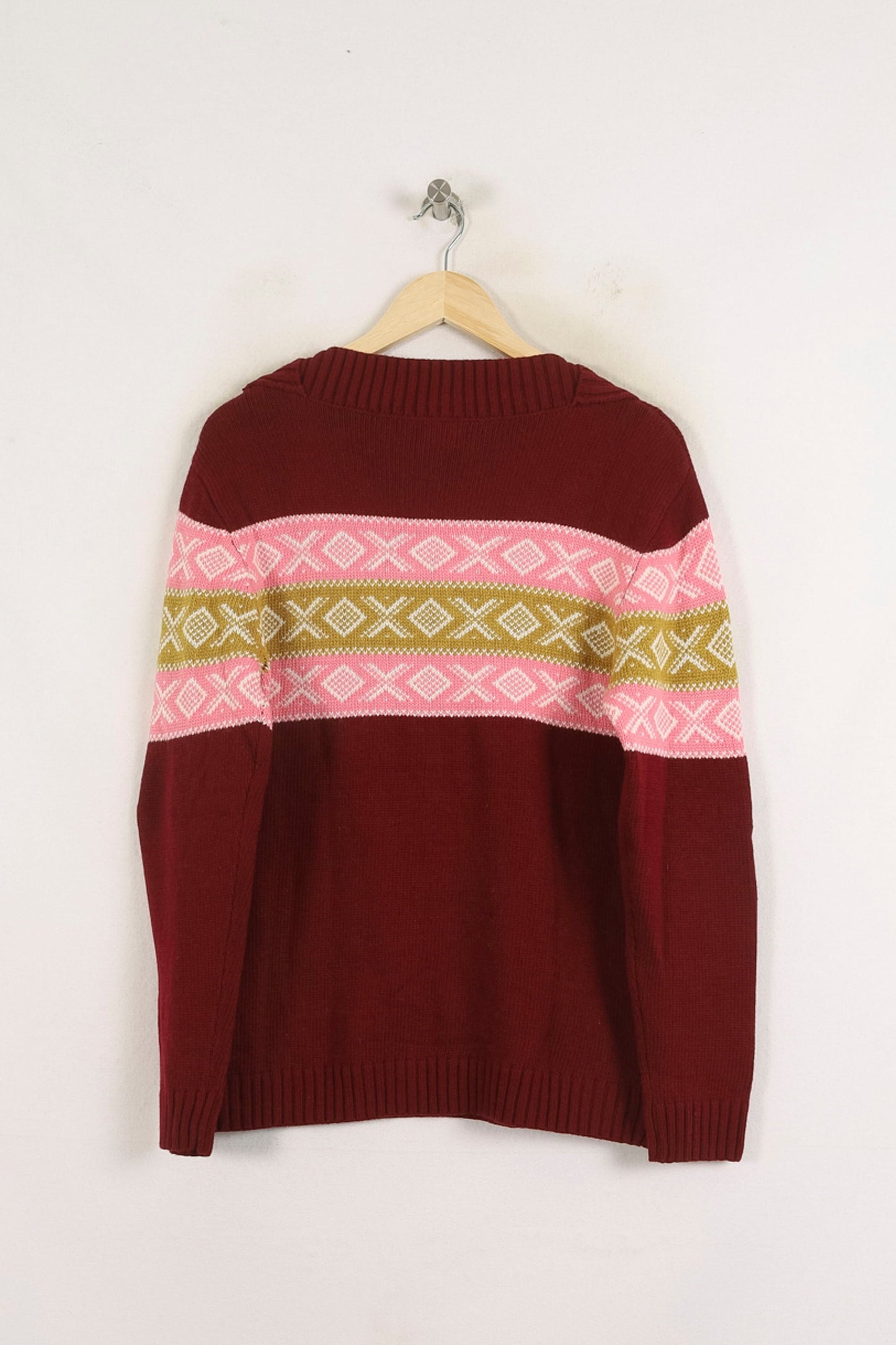 Pull Bordeaux et Rose - Taille M/38