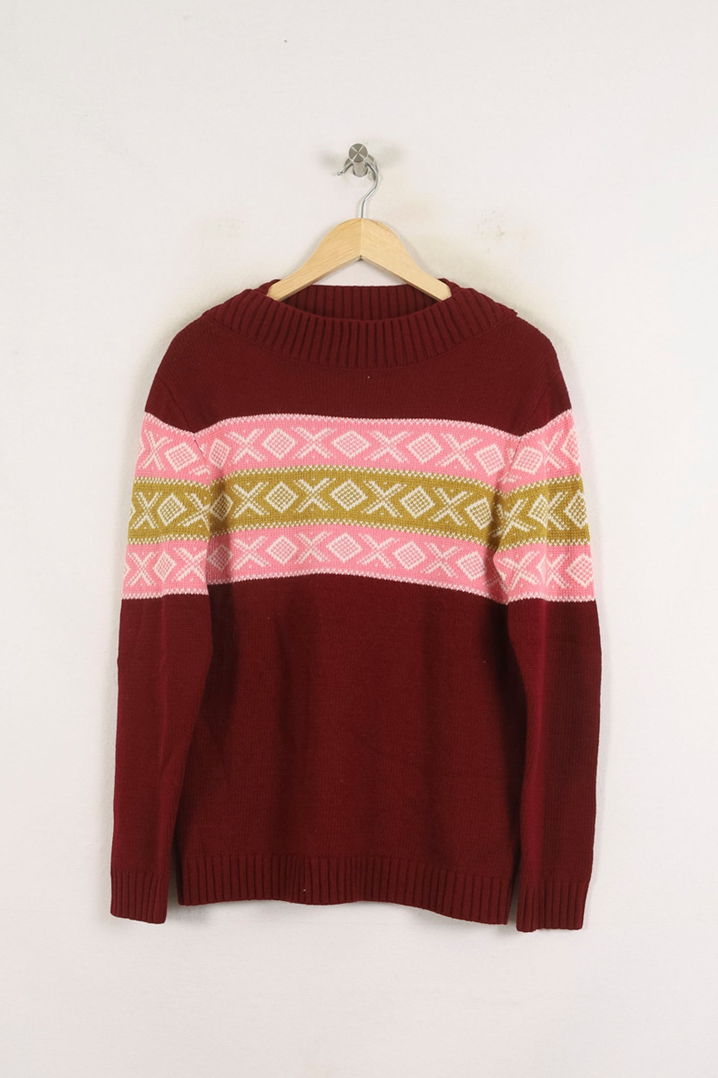 Pull Bordeaux et Rose - Taille M/38