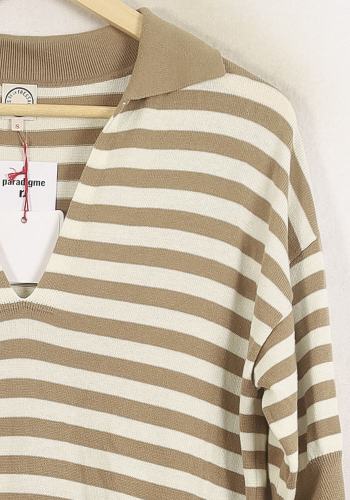 Robe Rayée Beige et Blanche - Taille S/36