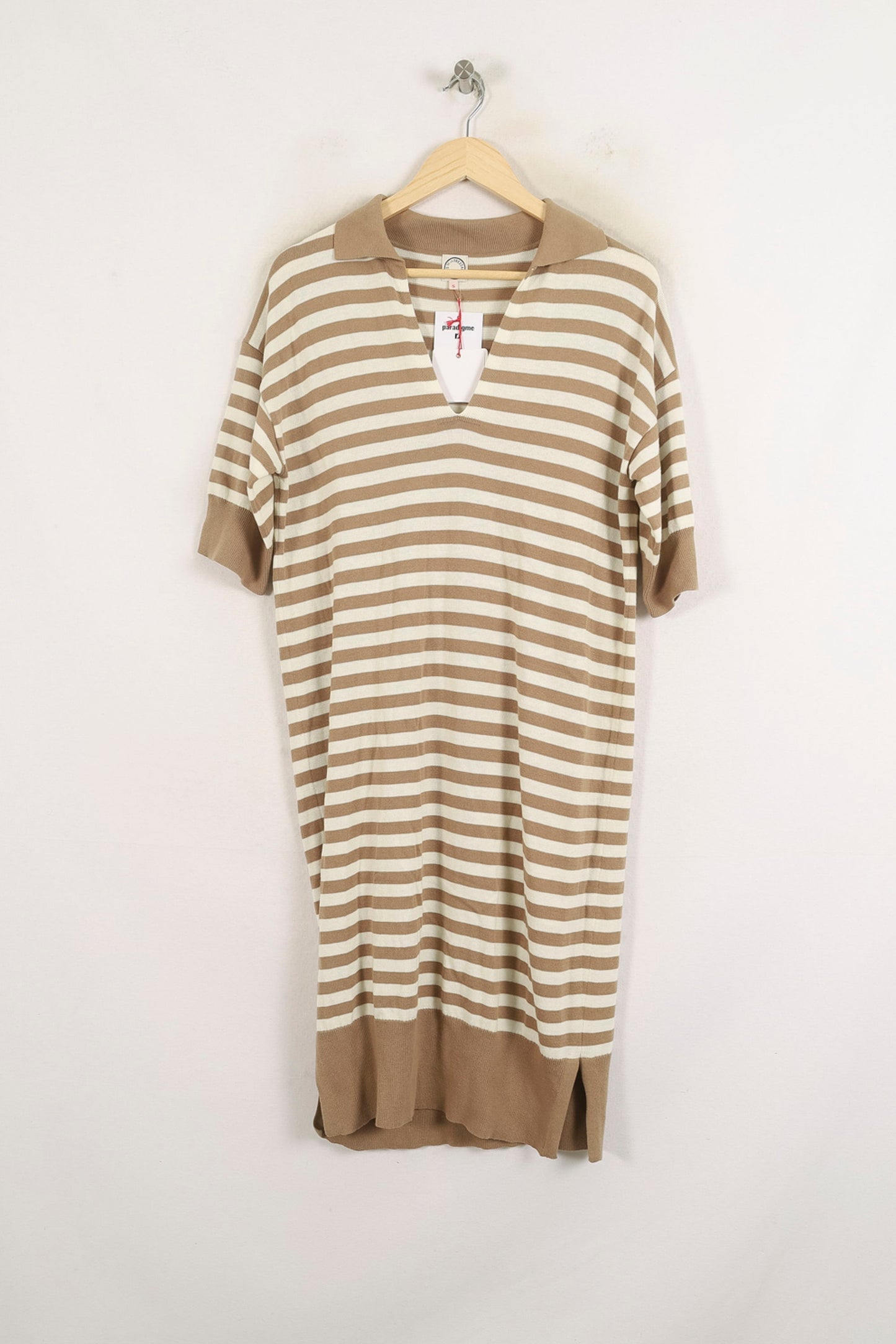 Robe Rayée Beige et Blanche - Taille S/36