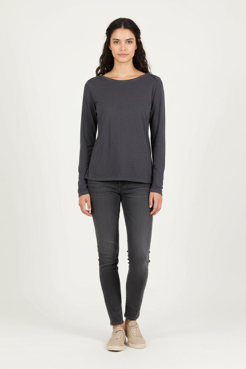 Tee-shirt Manches Longues Bleu - Taille M/38