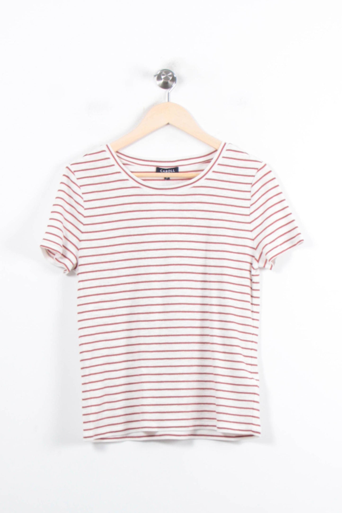 Tee-shirt Rayé Beige et Rouge - Taille M/38