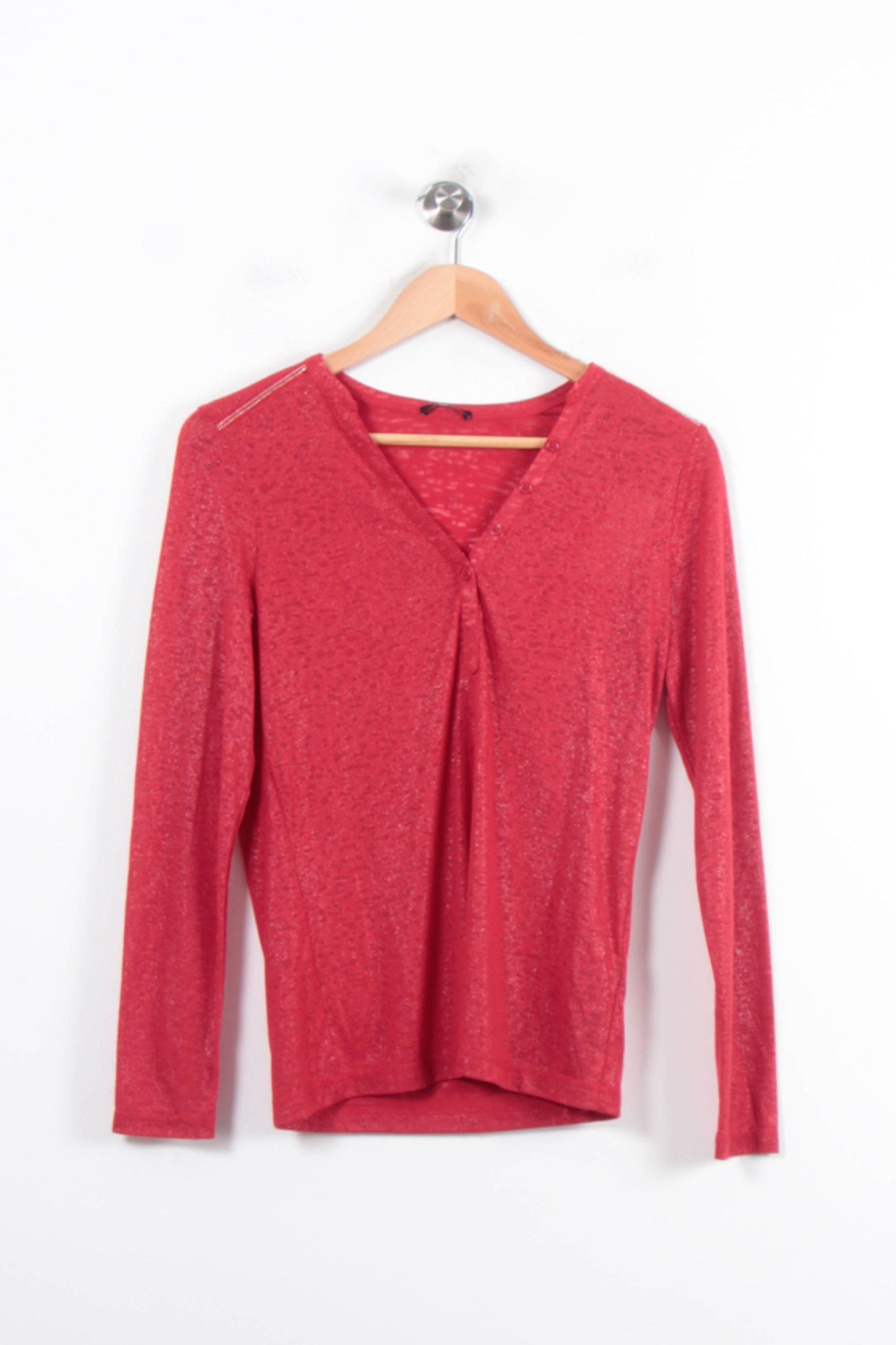 T-shirt Manches Longues Rouge - Taille S/36