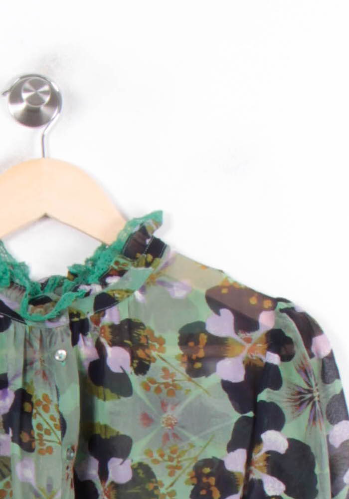 Blouse Verte et Noire - Taille M/38