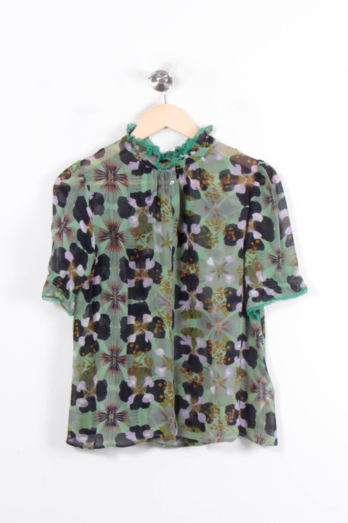 Blouse Verte et Noire - Taille M/38