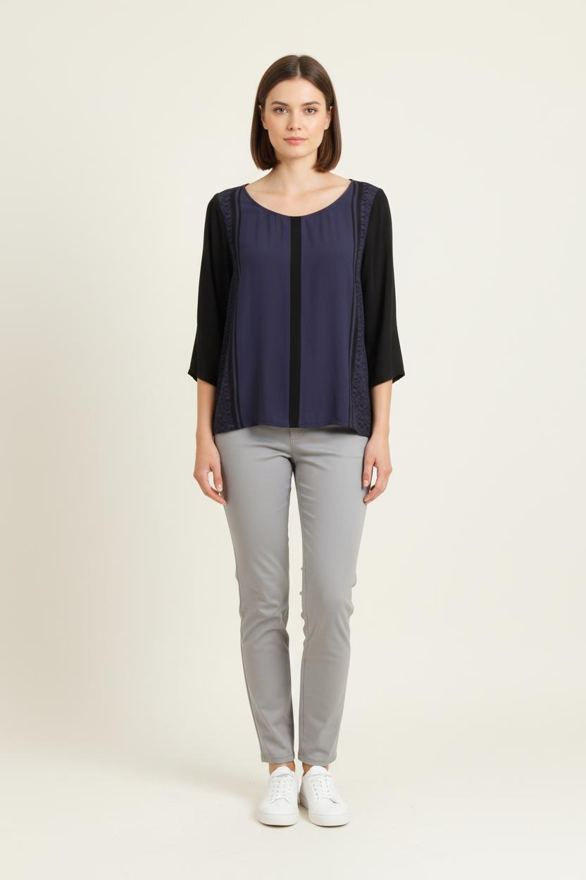 Blouse Bleu et Noir - Taille M/38