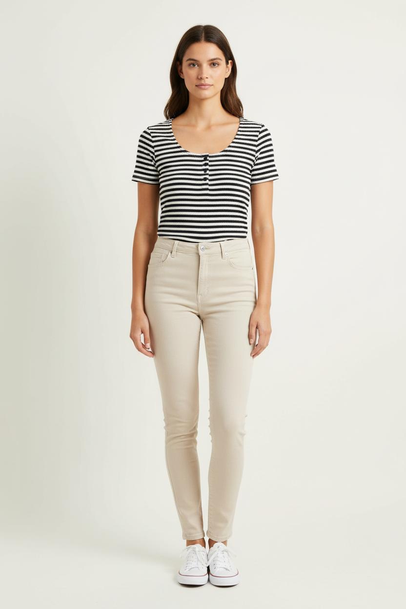 Tee-shirt Bleu et Blanc - Taille XS/34