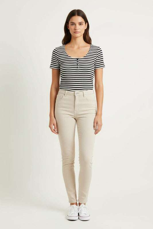 Tee-shirt Bleu et Blanc - Taille XS/34