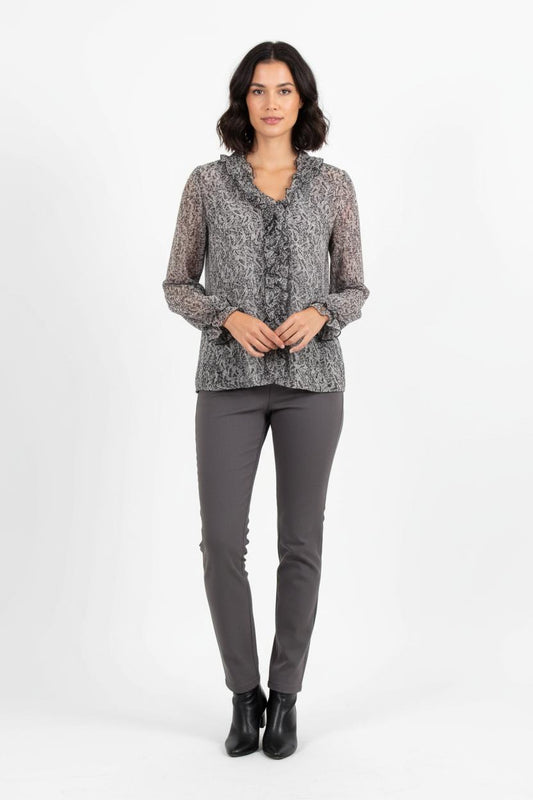 Blouse Noire et Grise - Taille XS/34