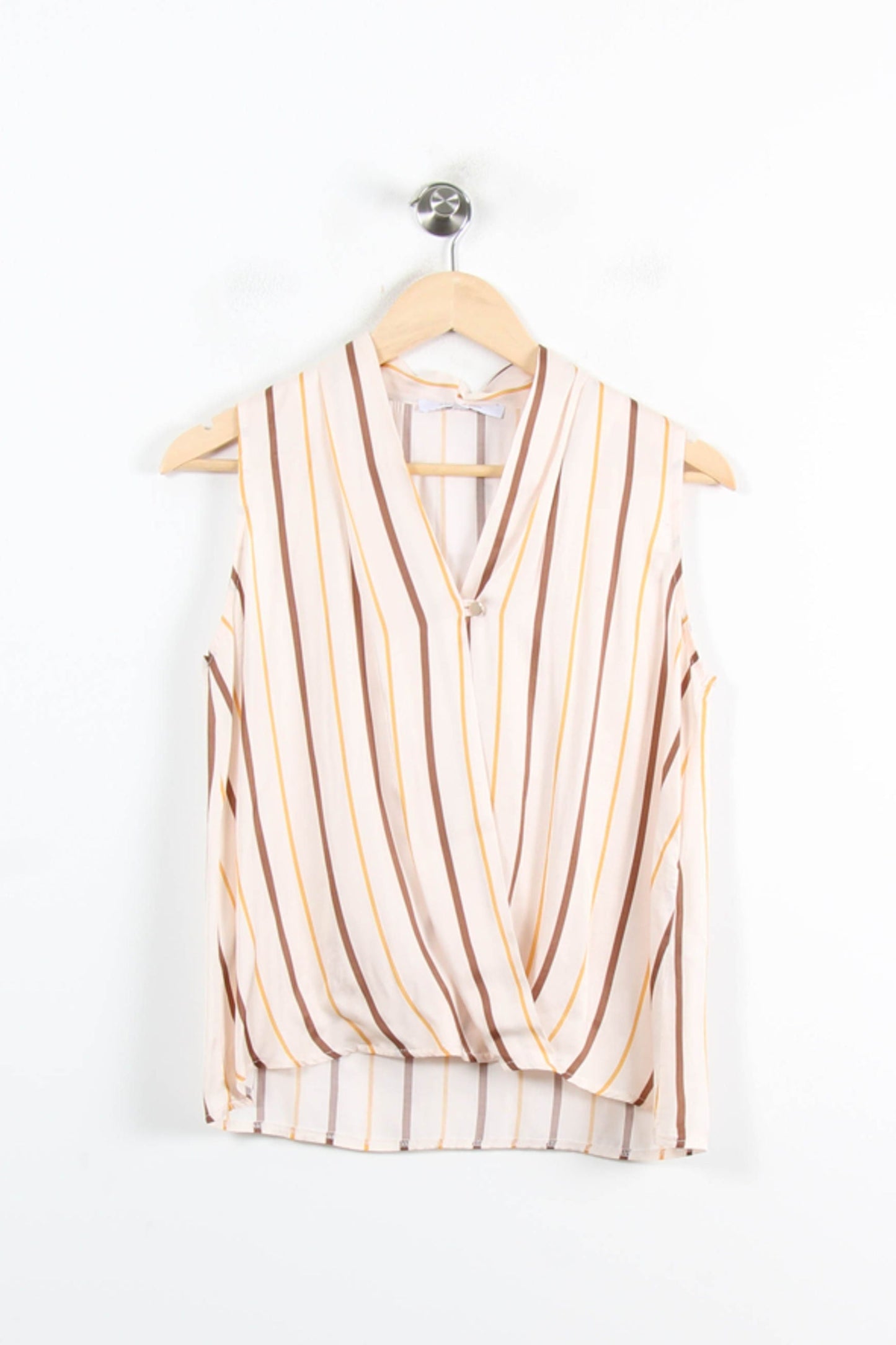 Blouse Sans Manches Beige Marron et Jaune - Taille S/36