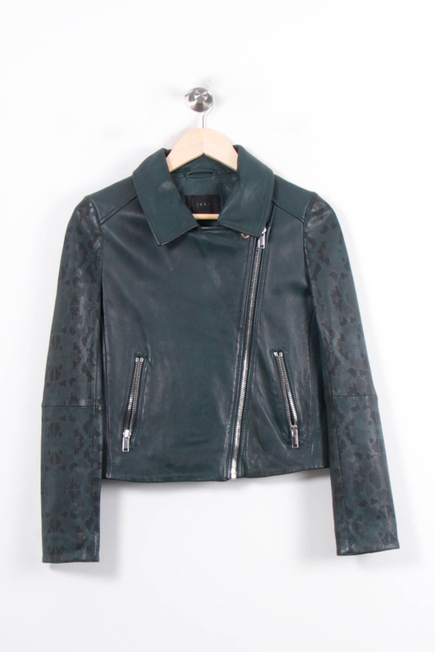 Blouson en cuir Vert - Taille M/38