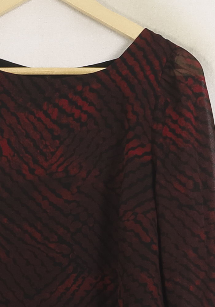 Blouse Bordeaux et Noir - Taille S/36