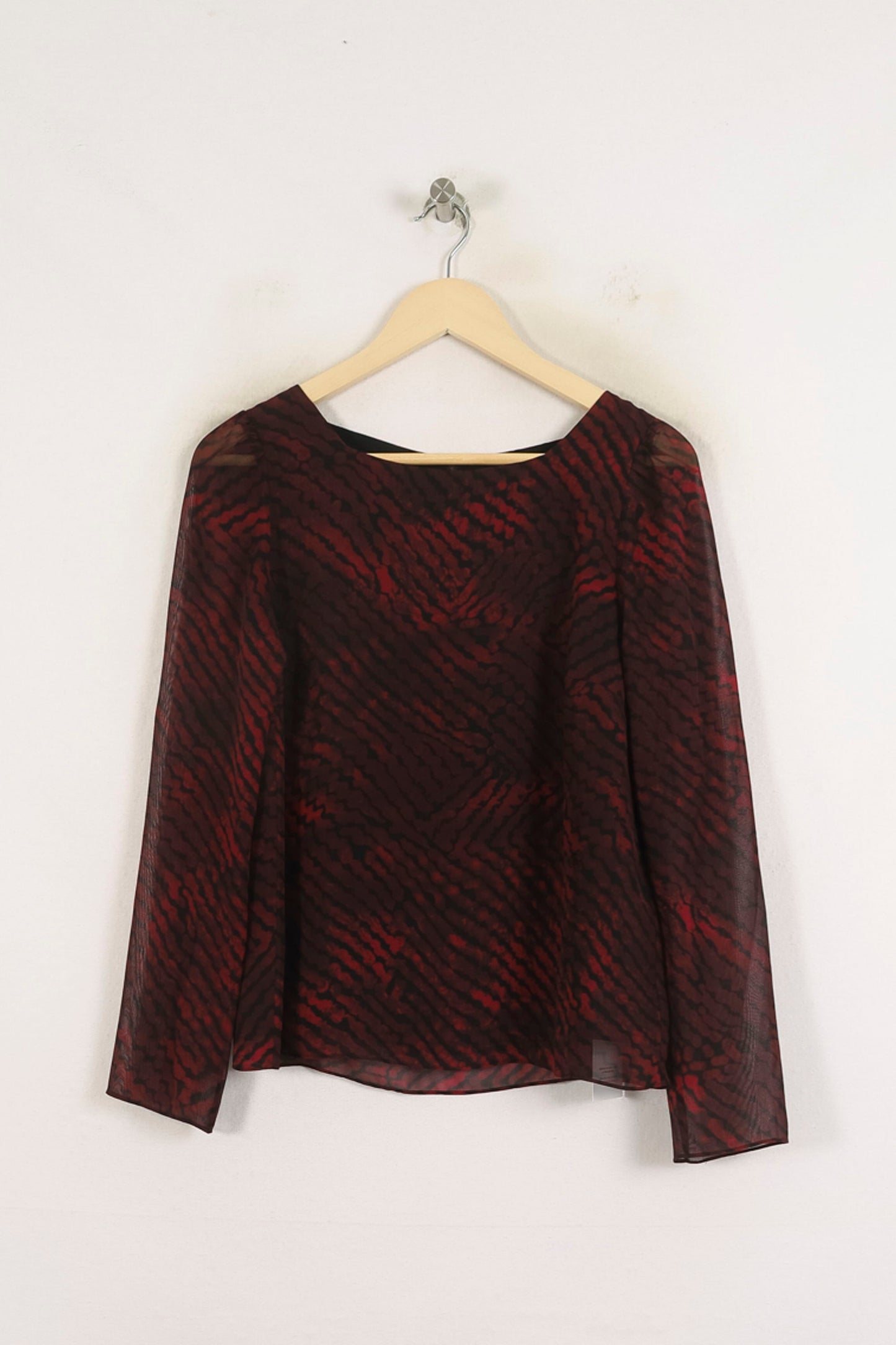 Blouse Bordeaux et Noir - Taille S/36