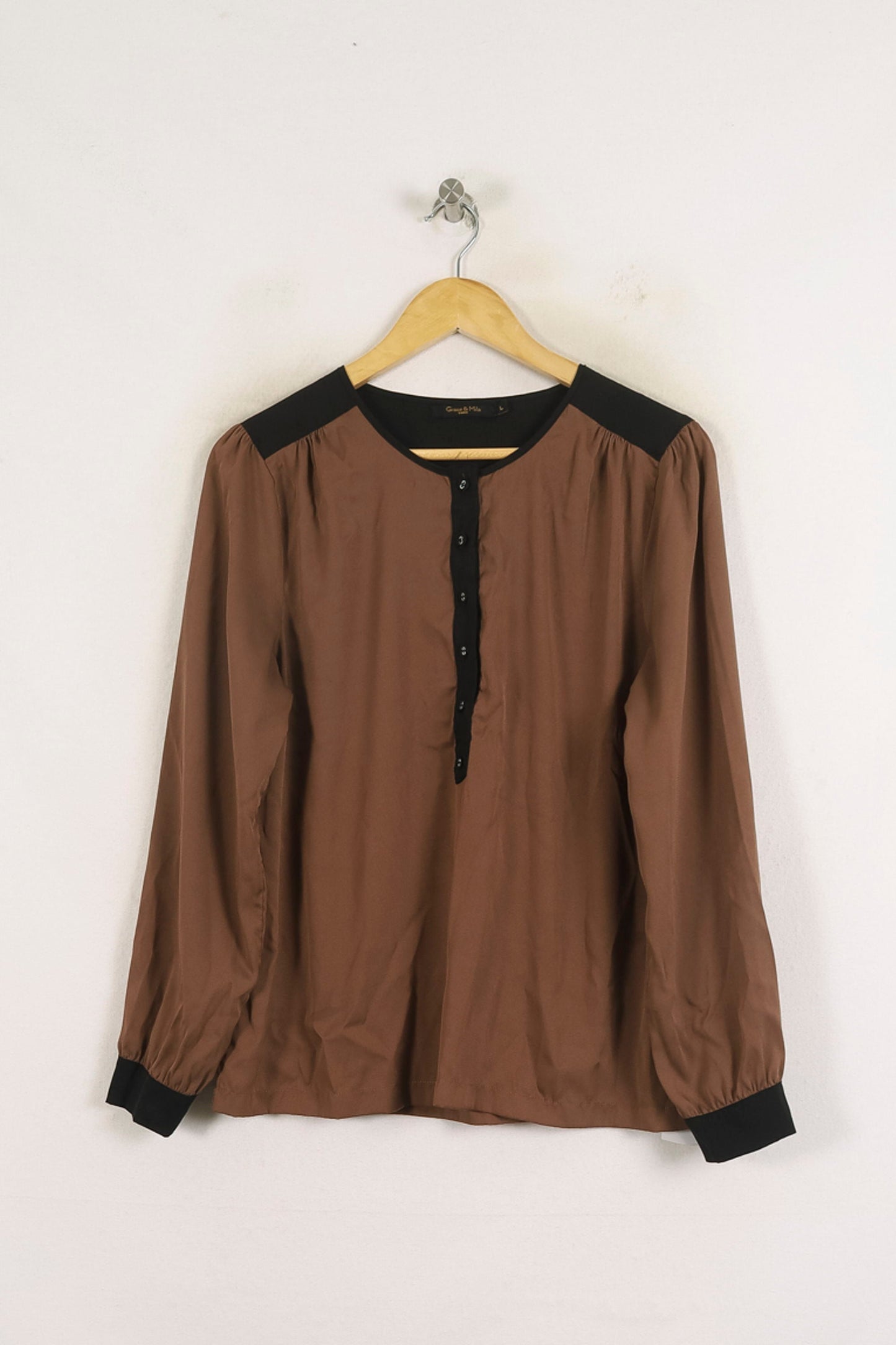 Blouse Marron et Noire - Taille L/40