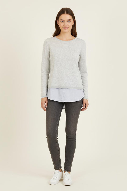 Pull Gris et Bleu - Taille S/36
