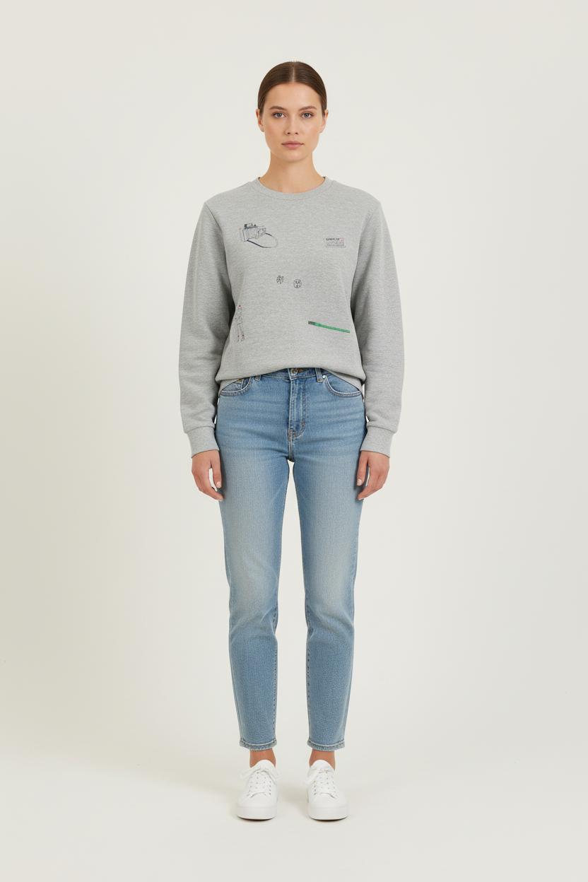 Sweat-shirt gris - Taille XS/34