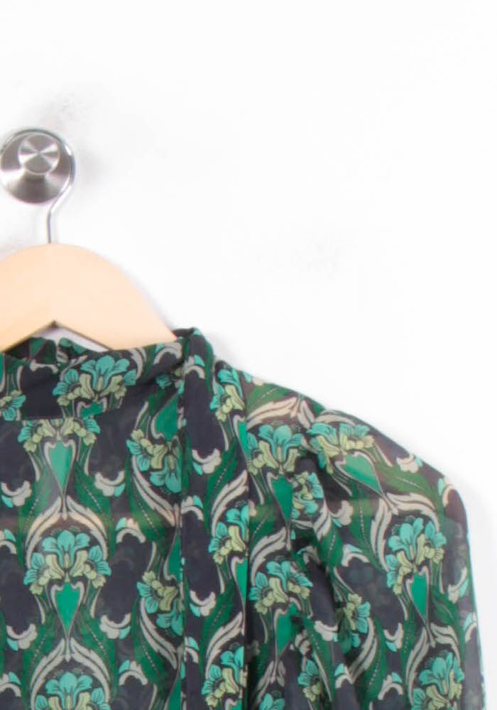 Blouse Verte et Noire - Taille XS/34