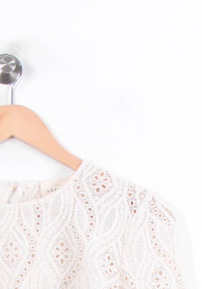 Blouse Brodée Beige - Taille S/36