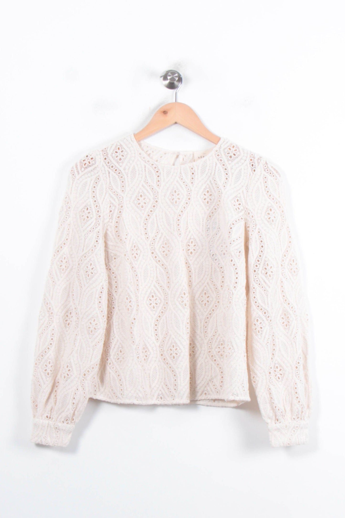 Blouse Brodée Beige - Taille S/36