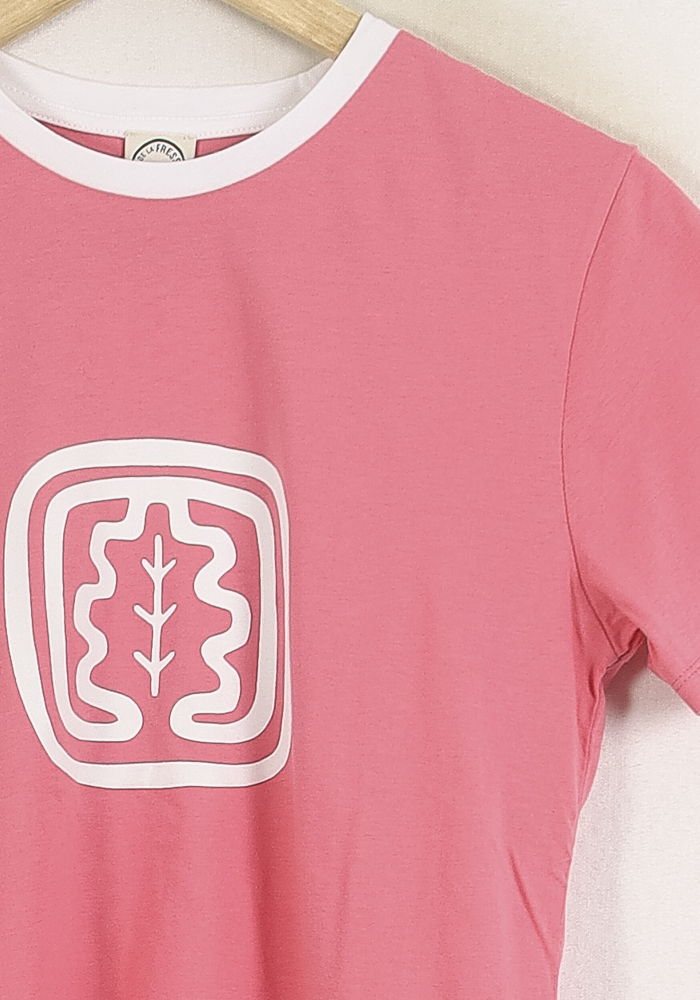 Tee-shirt Rose et Blanc - Taille S/36