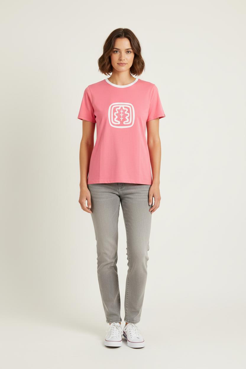 Tee-shirt Rose et Blanc - Taille S/36
