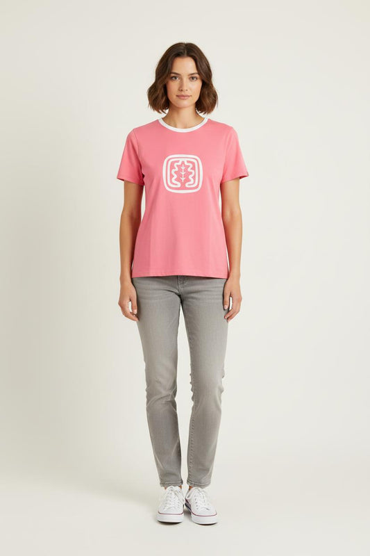 Tee-shirt Rose et Blanc - Taille S/36