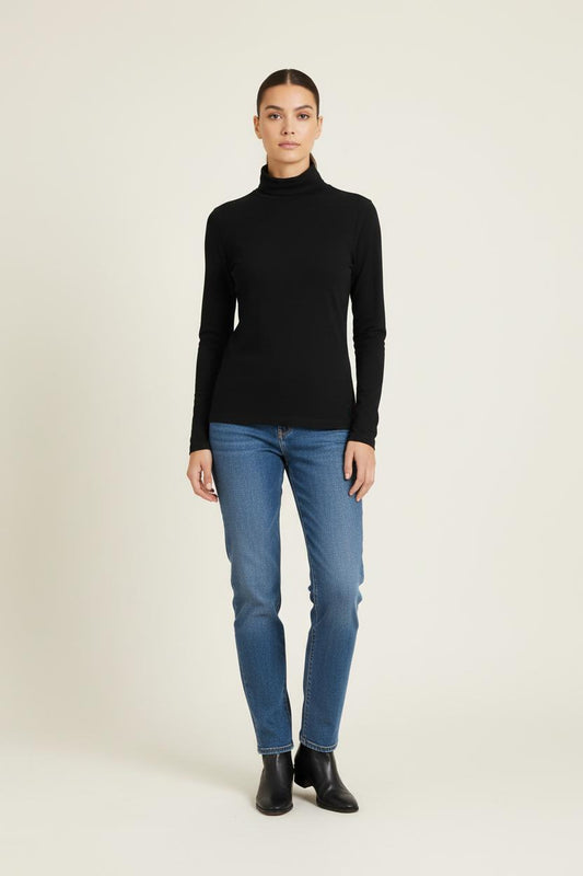 Pull Col Roulé Noir - Taille S/36