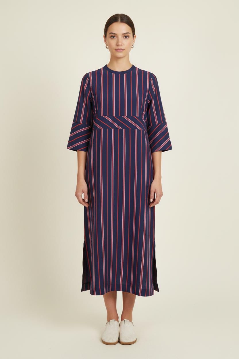 Robe Midi Bleu et Rouge - Taille S/36