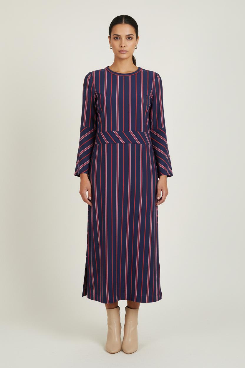 Robe Longue Bleue et Rouge - Taille S/36