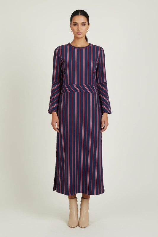 Robe Longue Bleue et Rouge - Taille S/36