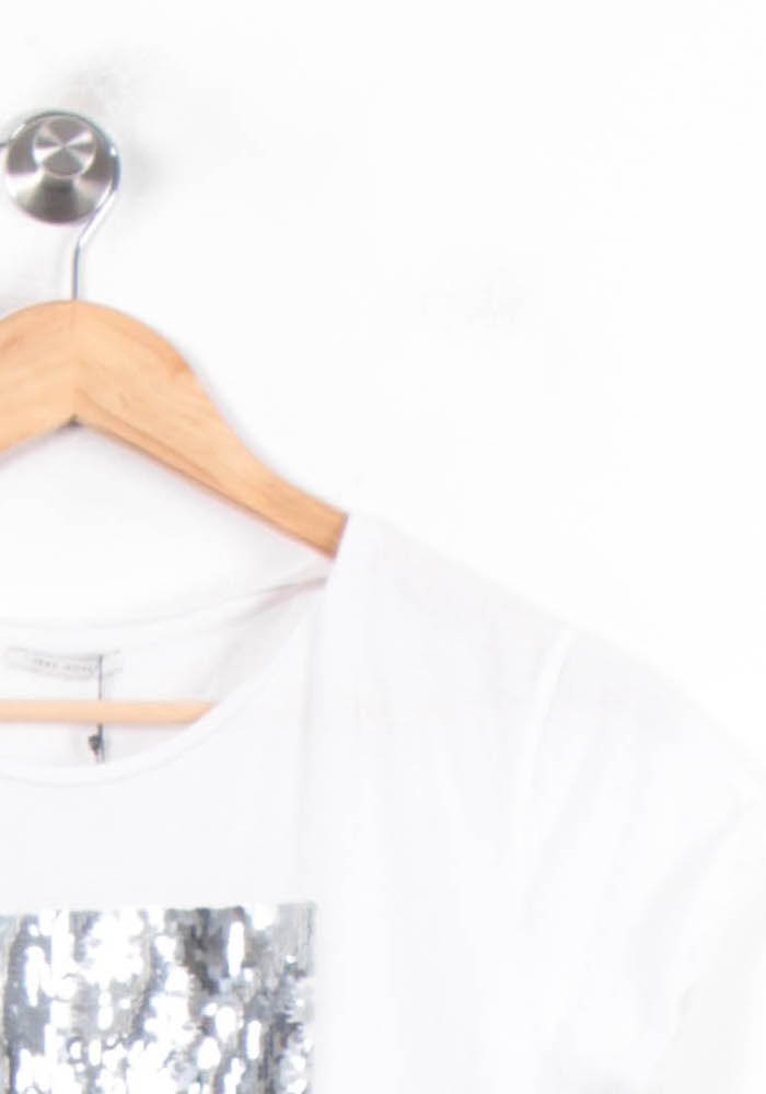 Tee-shirt Blanc et Argenté - Taille S/36