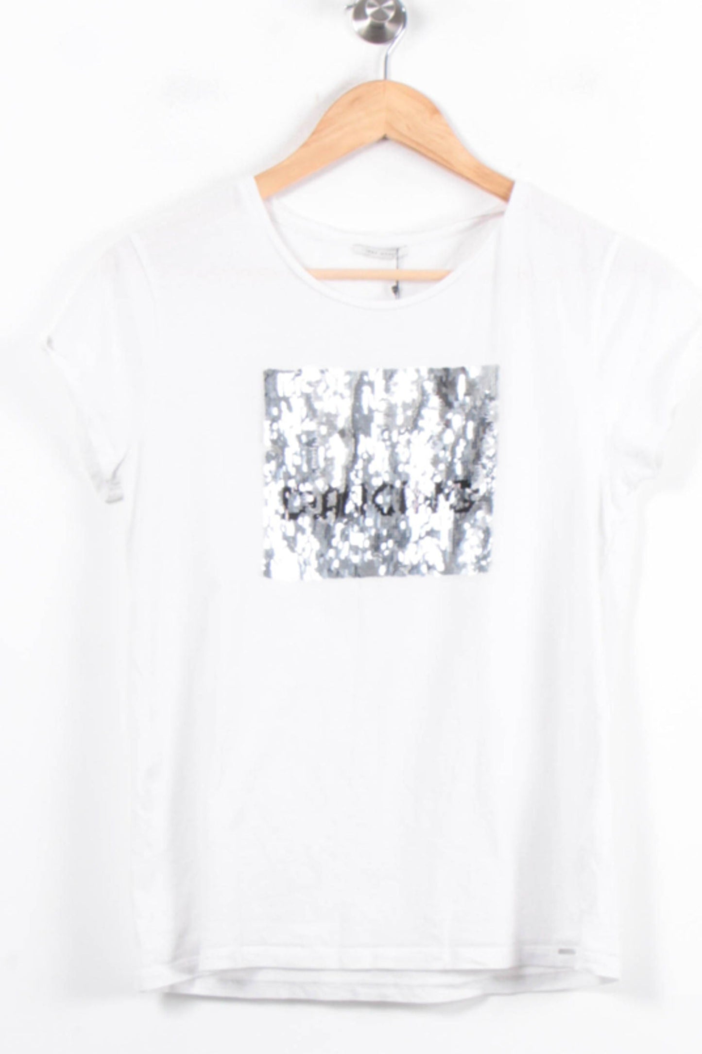 Tee-shirt Blanc et Argenté - Taille S/36