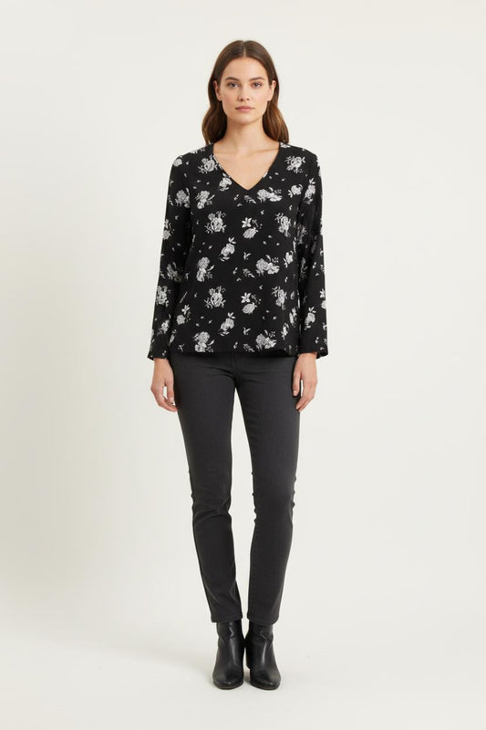 Blouse Noire et Blanche - Taille S/36