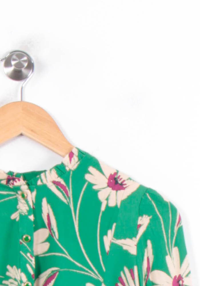 Blouse Verte et Écrue - Taille S/36